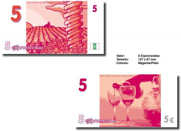 Diseño de billetes del EXpronceda 5 EXproncedas