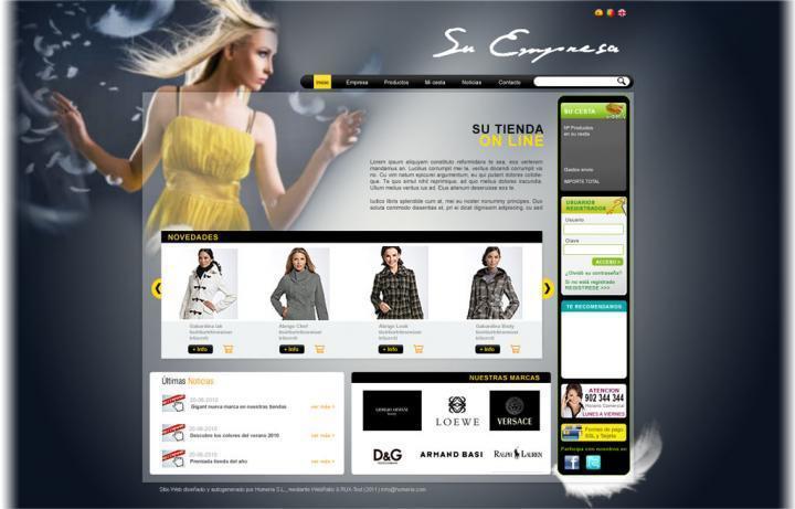 Diseño web Homeria Tienda virtual