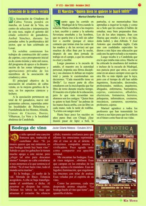 Revista La Vera nº 172 - Octubre 2012 Revista La Vera nº 172 - Octubre 2012
