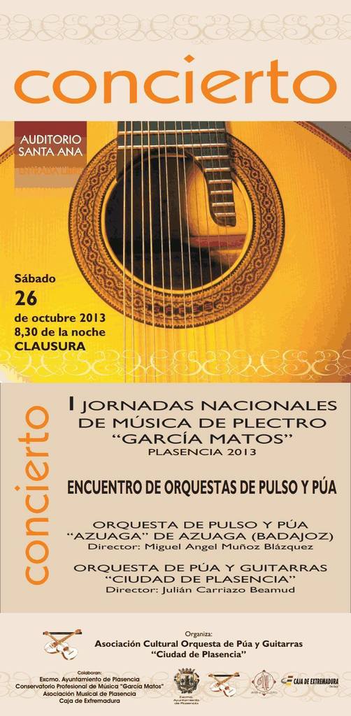 Algunos Carteles I Jornadas Musica Plectro Plasencia. 26-10-2013