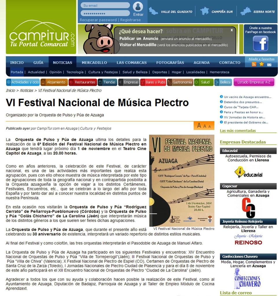Noticias-Prensa VI Festival campitur