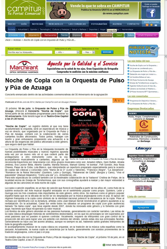 Noticias-Prensa Campitur copla