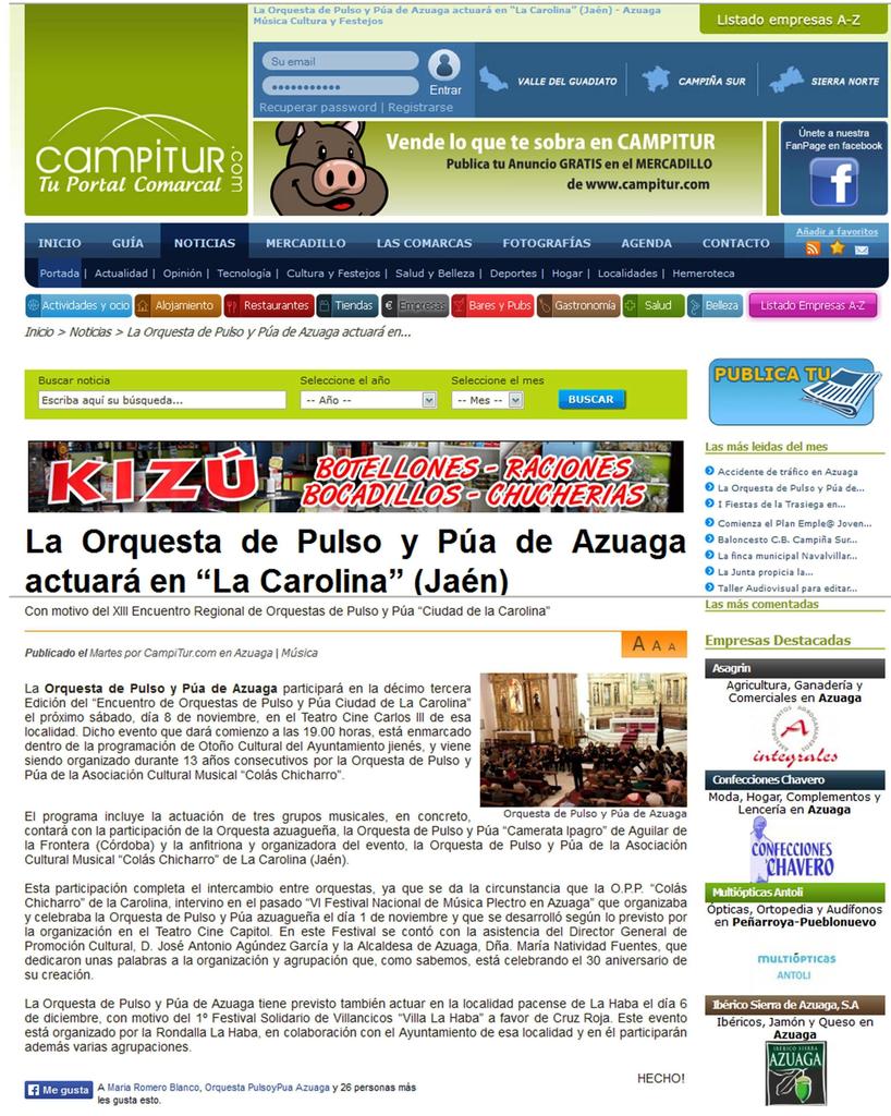 Noticias-Prensa Campitur La Carolina