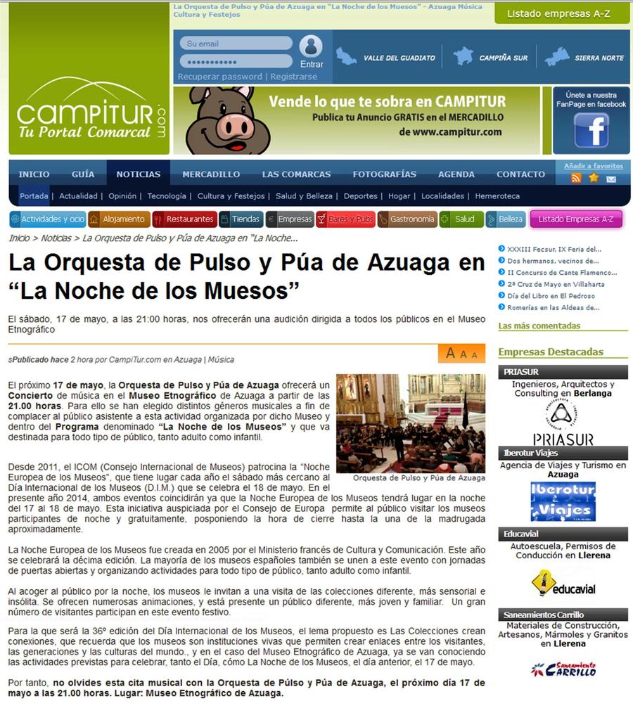 Noticias-Prensa Campitur Noticia Noche Museos