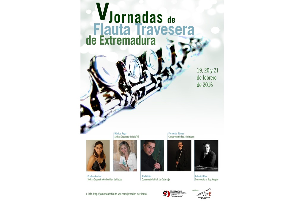 El Conservatorio Superior de Badajoz organiza las V Jornadas de Flauta Travesera de Extremadura