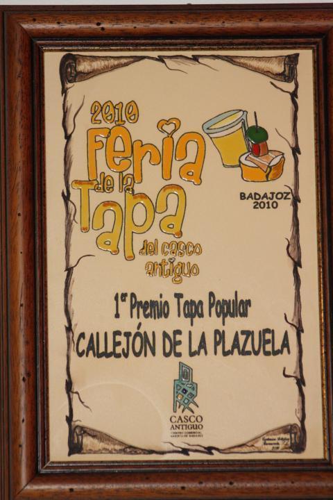 Premios Primer Premio feria de la tapa del Casco Antiguo de Badajoz 2010