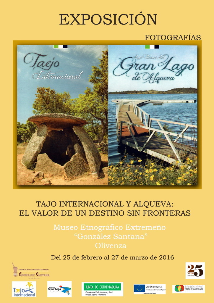 Cartel exposición "Tajo Internacional y Alqueva"