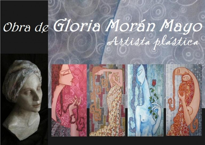 Carteles y promos. Exposiciones Obras de Gloria Morán Mayo. Exposición Almendralejo