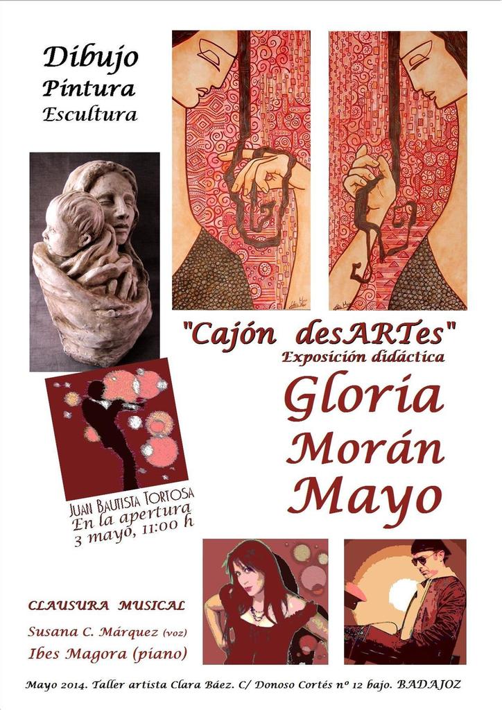 Carteles y promos. Exposiciones Cartel exposicion Cajon desARTES. Badajoz. Gloria Moran Mayo