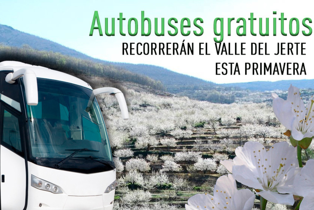 Cuatro rutas gratuitas en bus recorrerán la primavera del Valle del Jerte