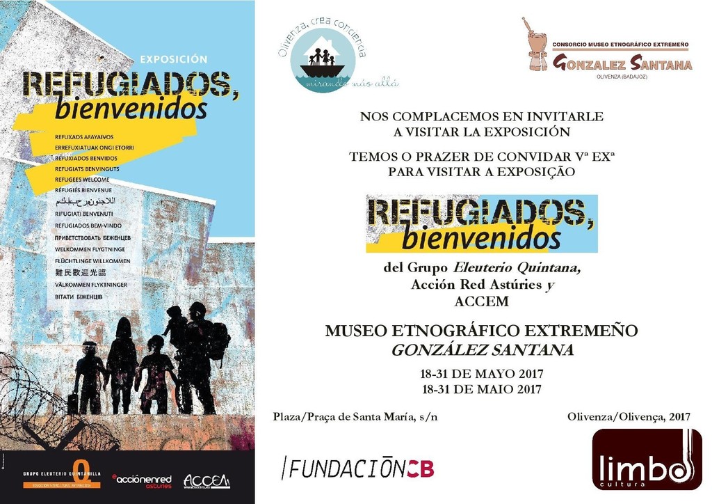 Invitación visita exposición "Refugiados Bienvenidos"