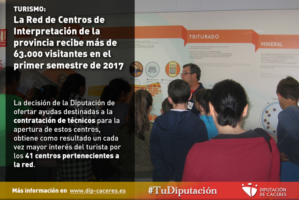 Los Centros de Interpretación de la provincia de Cáceres reciben más de 63.000 visitantes en el primer semestre de 2017