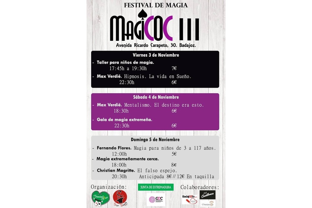 Badajoz acoge la tercera edición del Festival de Magia MagiCOC