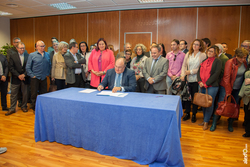 Antonio Masa, Cámara de Comercio de Badajoz firma la adhesión al Pacto por el Ferrocarril - #TrenDignoYa