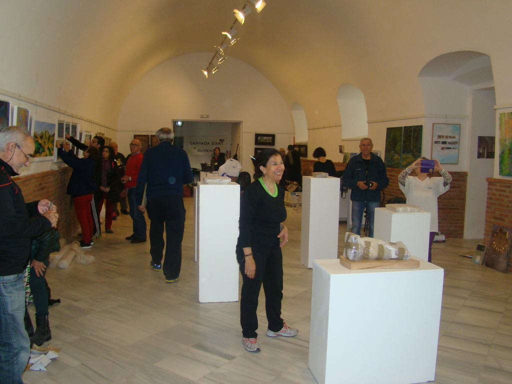 Montaje de la exposición "Canyada d'Art en Olivenza"