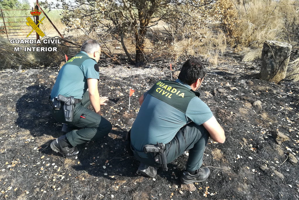 La Guardia Civil detiene al supuesto “pirómano” que provocó dos incendios forestales en Torrejoncillo