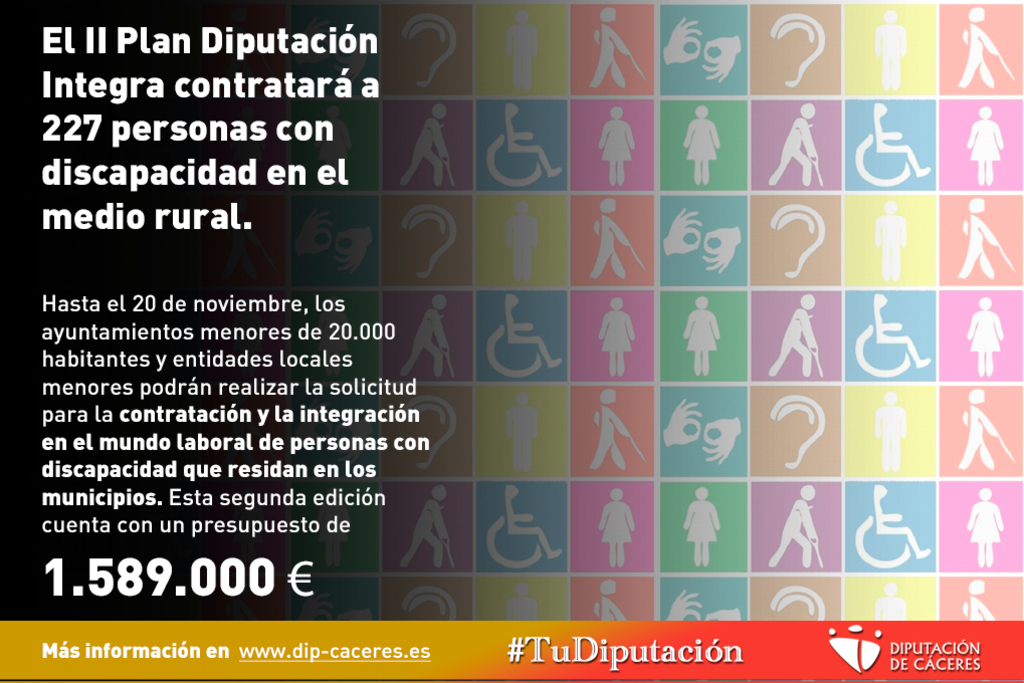 El II Plan Diputación Integra contratará a 227 personas con discapacidad en el medio rural