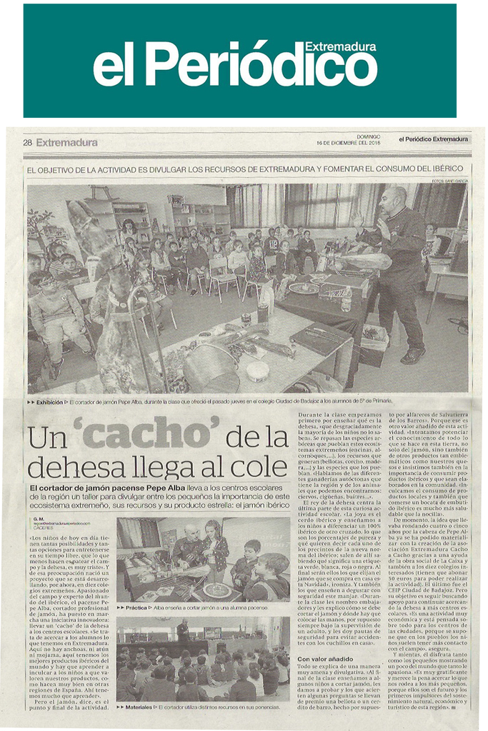 Asociación Cacho a Cacho - Reportaje en El Periódico Extremadura