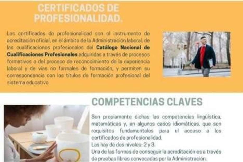 Convocadas las pruebas para obtener el certificado de competencias clave para el acceso a los certificados de profesionalidad de nivel 2 y 3