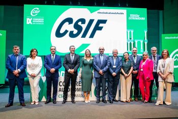 Guardiola informa en el IX Congreso Autonómico de CSIF de la actualización de los gastos de kilometraje de los empleados públicos extremeños