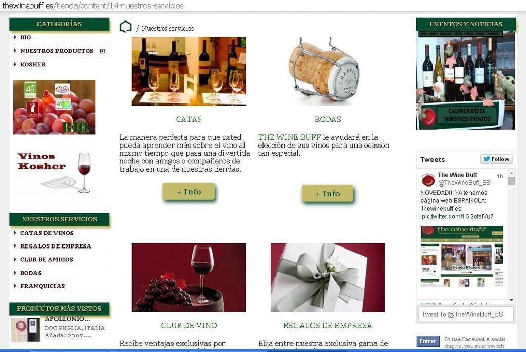 Web fotos del muro de the wine buff nuestros servicios
