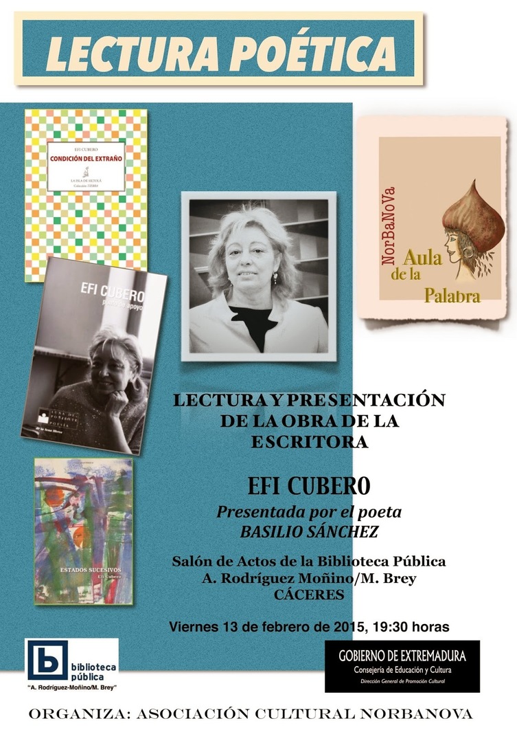 Lectura poética y presentación de su obra por Efi Cubero - Cáceres