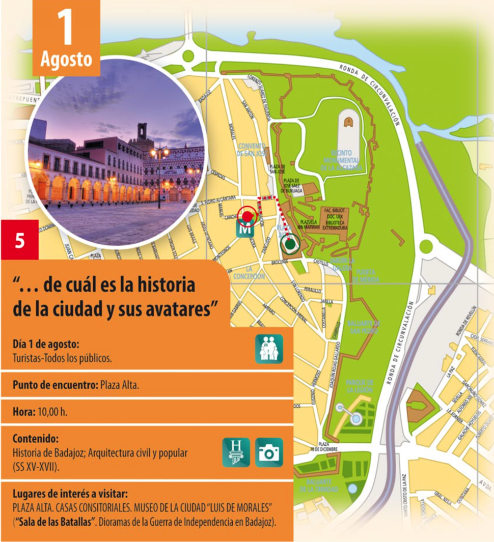 Ruta De cuál es la historia de la ciudad y sus avatares en Badajoz
