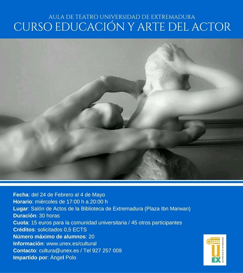 Curso Educación y Arte del Actor: Aula de Teatro Universidad de Extremadura