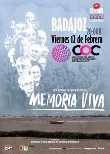 Proyección del documental "Memoria Viva" en el COC de Badajoz