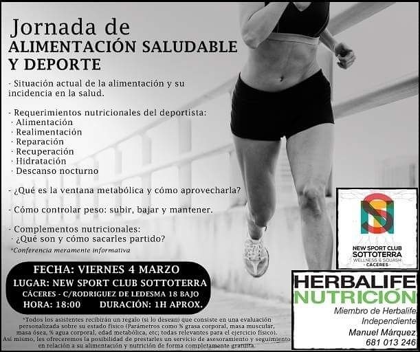 Jornada de alimentación saludable y deporte en Cáceres