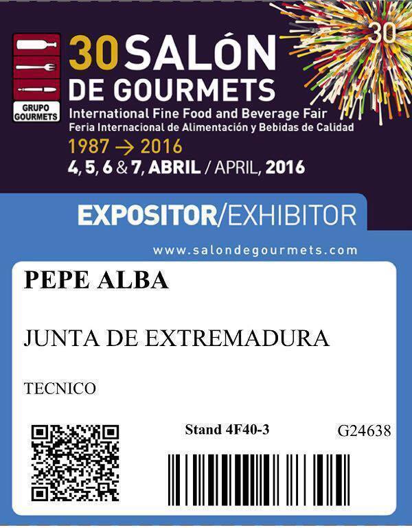 GOURMET 2016 - Stand de la Empresa Jamonera EMBUTIDOS MORATO de los Santos de Maimona -PEPE ALBA