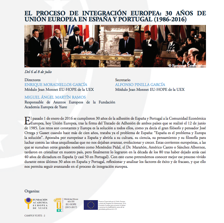 Curso el proceso de integracion europea campus yuste 2016
