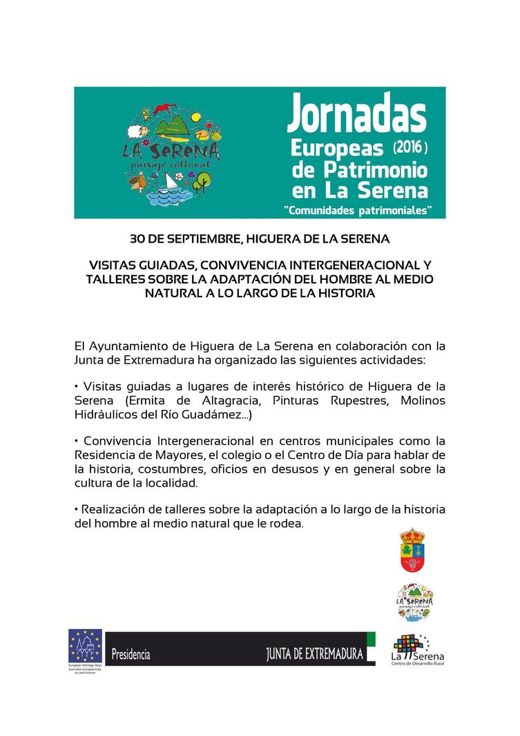 Jornadas Europeas de Patrimonio en La Serena: Higuera de La Serena