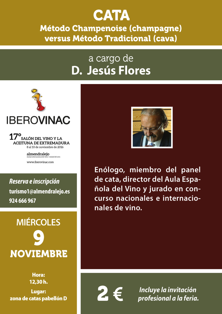 Cata 'Método Champenoise (champagne) versus Método Tradicional (cava)' a cargo de Jesús Flores - IBEROVINAC 2016