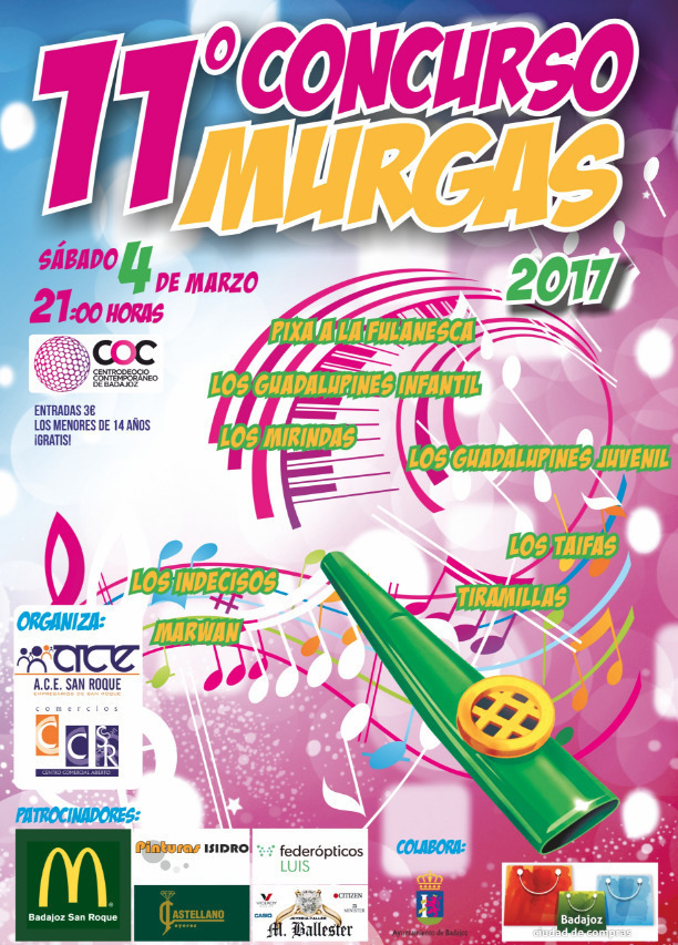 Fiestas populares:  “11º Concurso de Murgas en el COC” - Badajoz