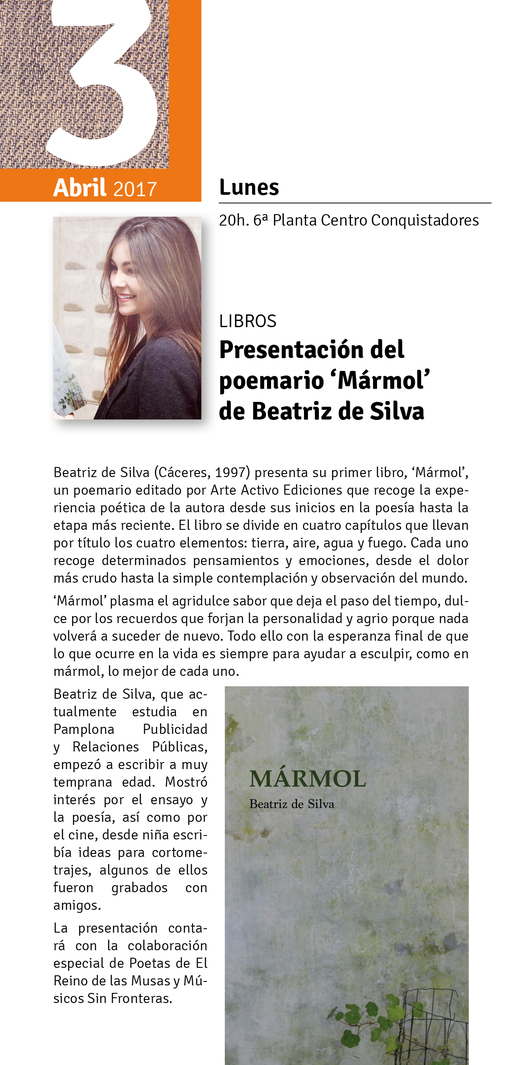 Presentación del libro: "Mármol" de Beatriz de Silva - Badajoz
