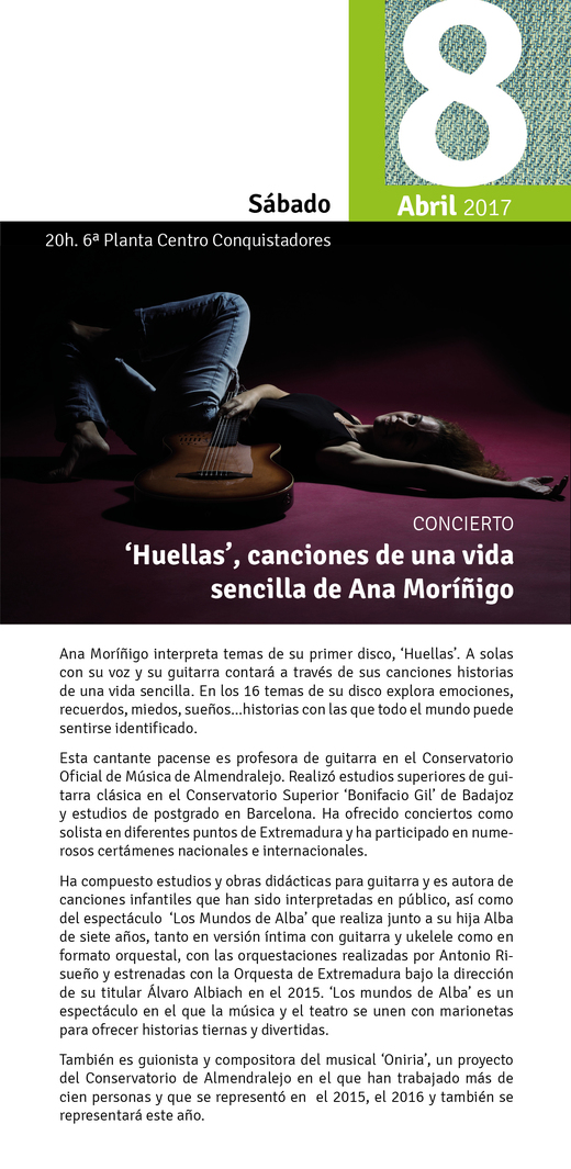 Ana Moríñigo en concierto: "Huellas" - Badajoz