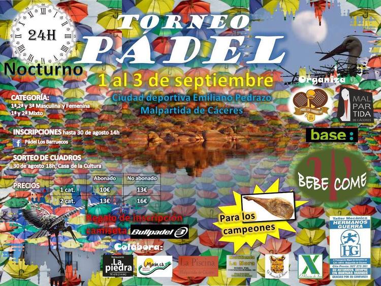 Torneo de Pádel 24 Horas en Malpartida de Cáceres