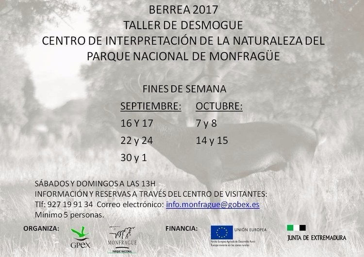 Talleres sobre berrea y desmongue 2017 en Parque Nacional de Monfragüe