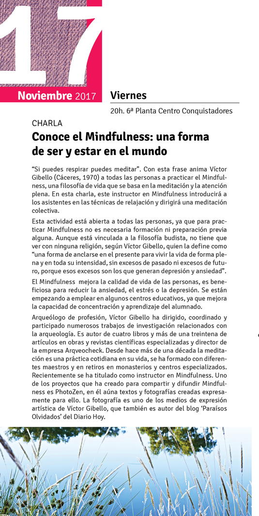 Charla sobre Mindfulness - Badajoz