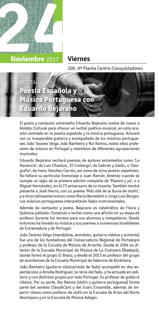 Recital "Poesía Española y Música Portuguesa" - Badajoz