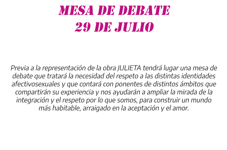 Mesa de debate de la obra 'Julieta' - Festival de Teatro 'Escénicas' - Guareña