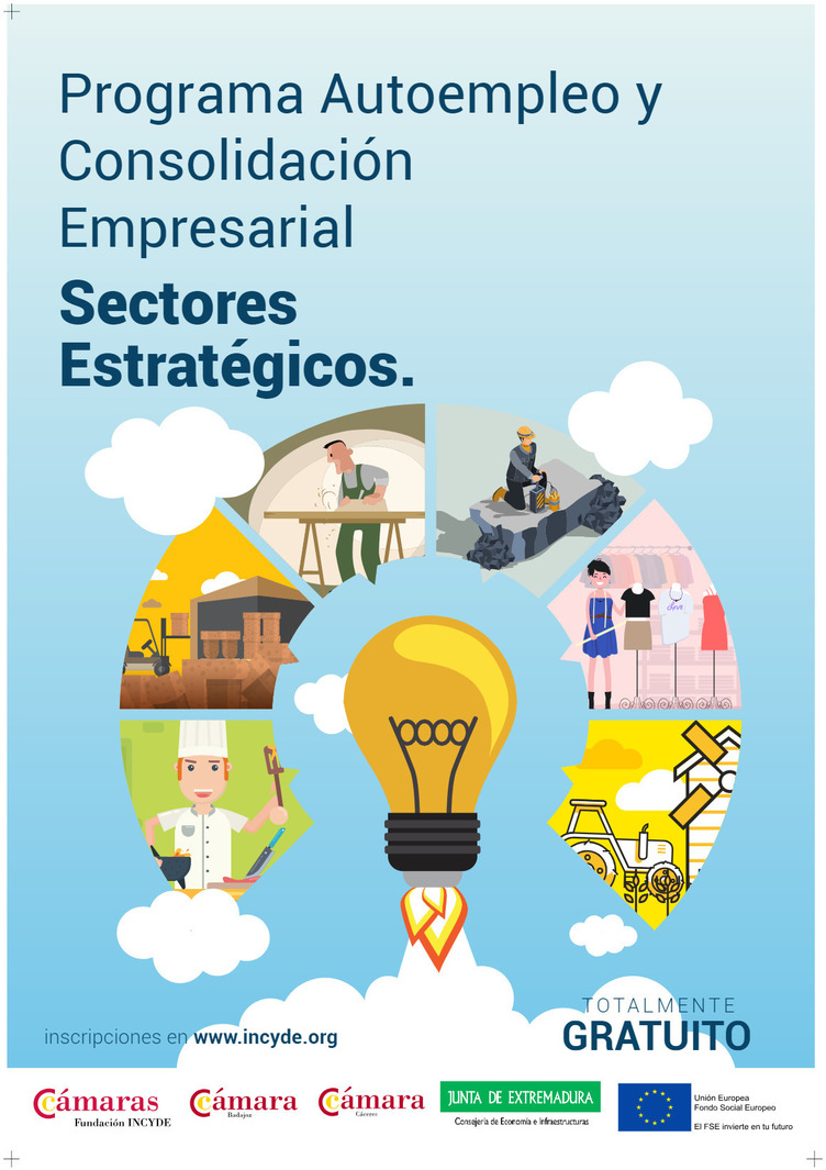 Curso GRATUITO de Autoempleo y Consolidación Empresarial. Sectores Estratégicos en #Cáceres