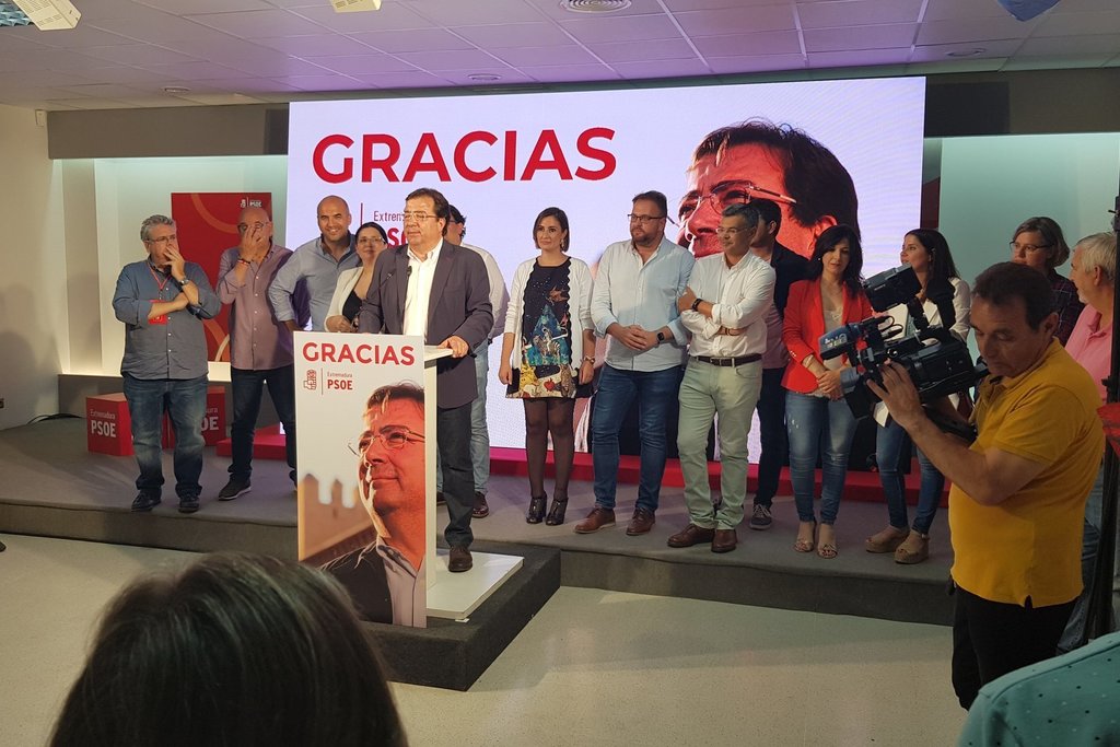 El PSOE gana las elecciones a la Asamblea de Extremadura al obtener el 46,64 por ciento de los votos