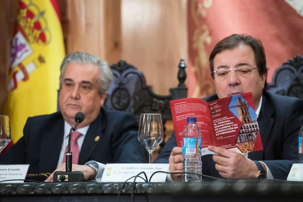 El presidente de la Junta destaca el carácter riguroso y académico de las jornadas ‘El Tribunal Inquisitorial de Llerena y su jurisdicción en Extremadura’