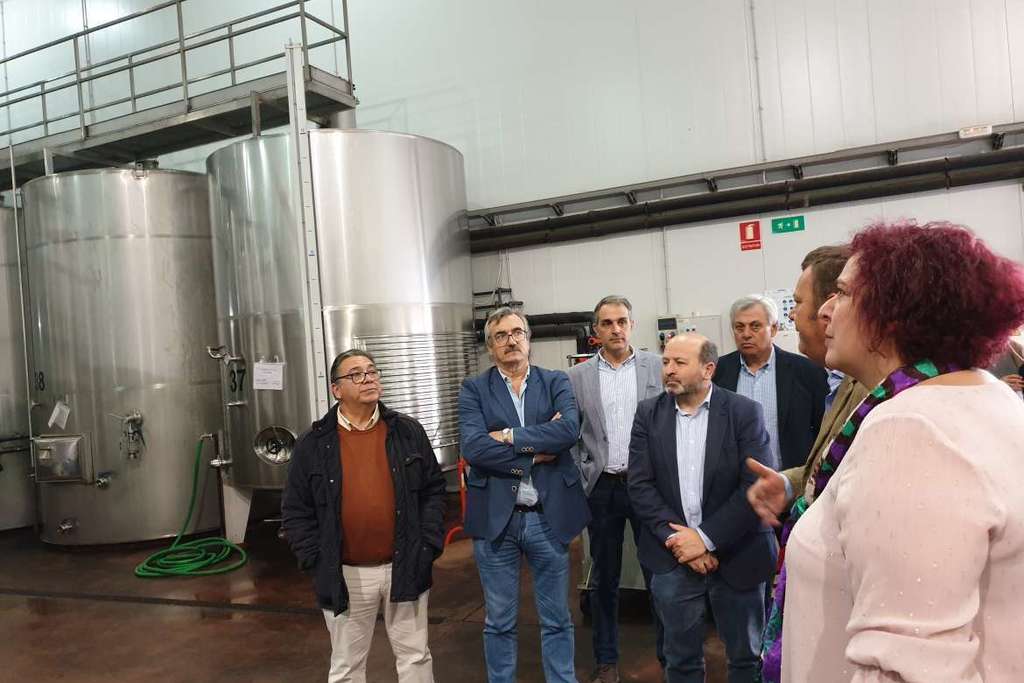 Begoña García visita las instalaciones de Viñaoliva en Almendralejo