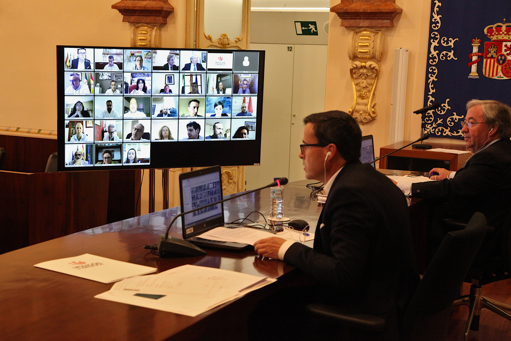 La Diputación de Badajoz celebra el primer pleno online de su historia