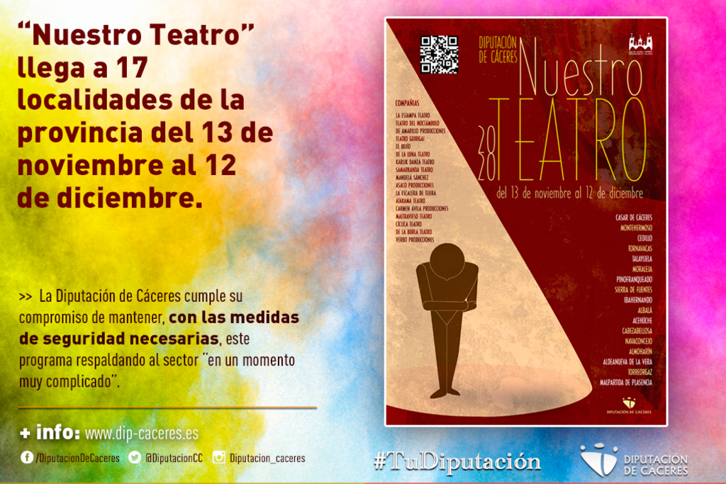 “Nuestro Teatro” llega a 17 localidades de la provincia del 13 de noviembre al 12 de diciembre