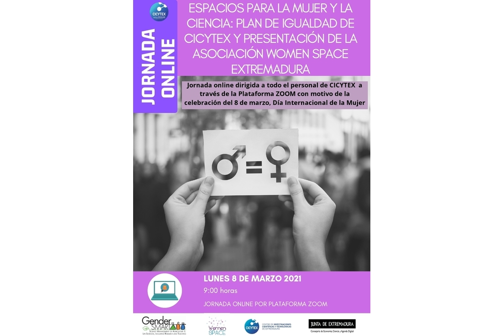 CICYTEX presenta a su personal su Plan de Igualdad, en fase de elaboración, y la Asociación Women Space Extremadura, con motivo del 8M