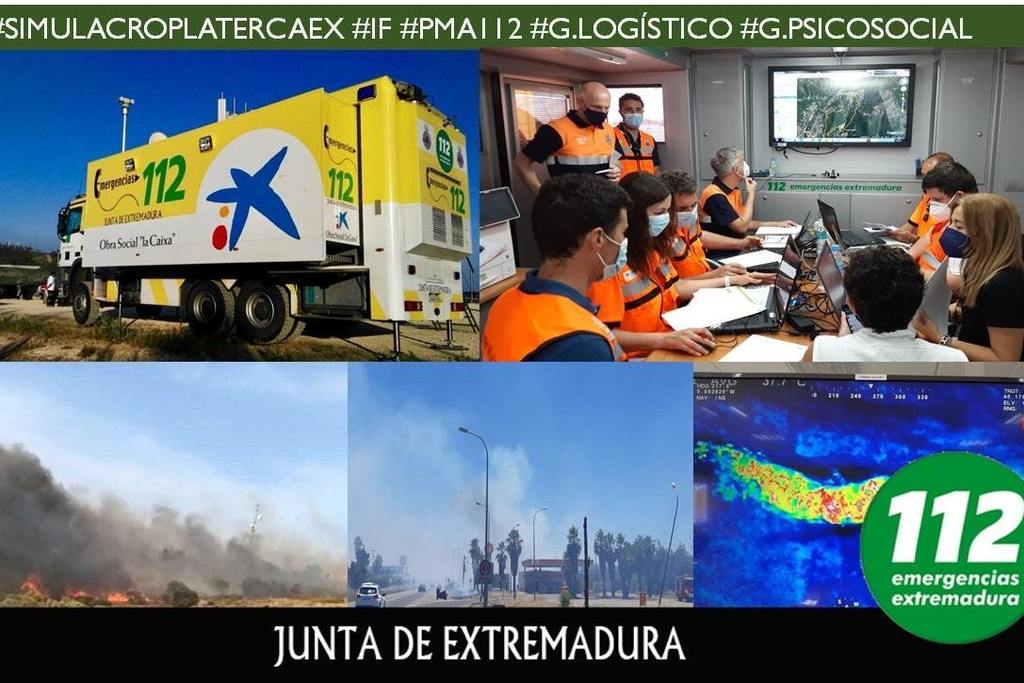 La Junta de Extremadura prueba el protocolo de PLATERCAEX con un simulacro de emergencias en Lobón